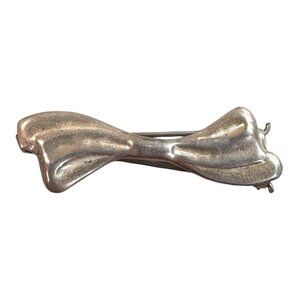Vintage Sterling Silver Taxco Hair Bow Clip Brooch Mexico Signed 925 Handmade